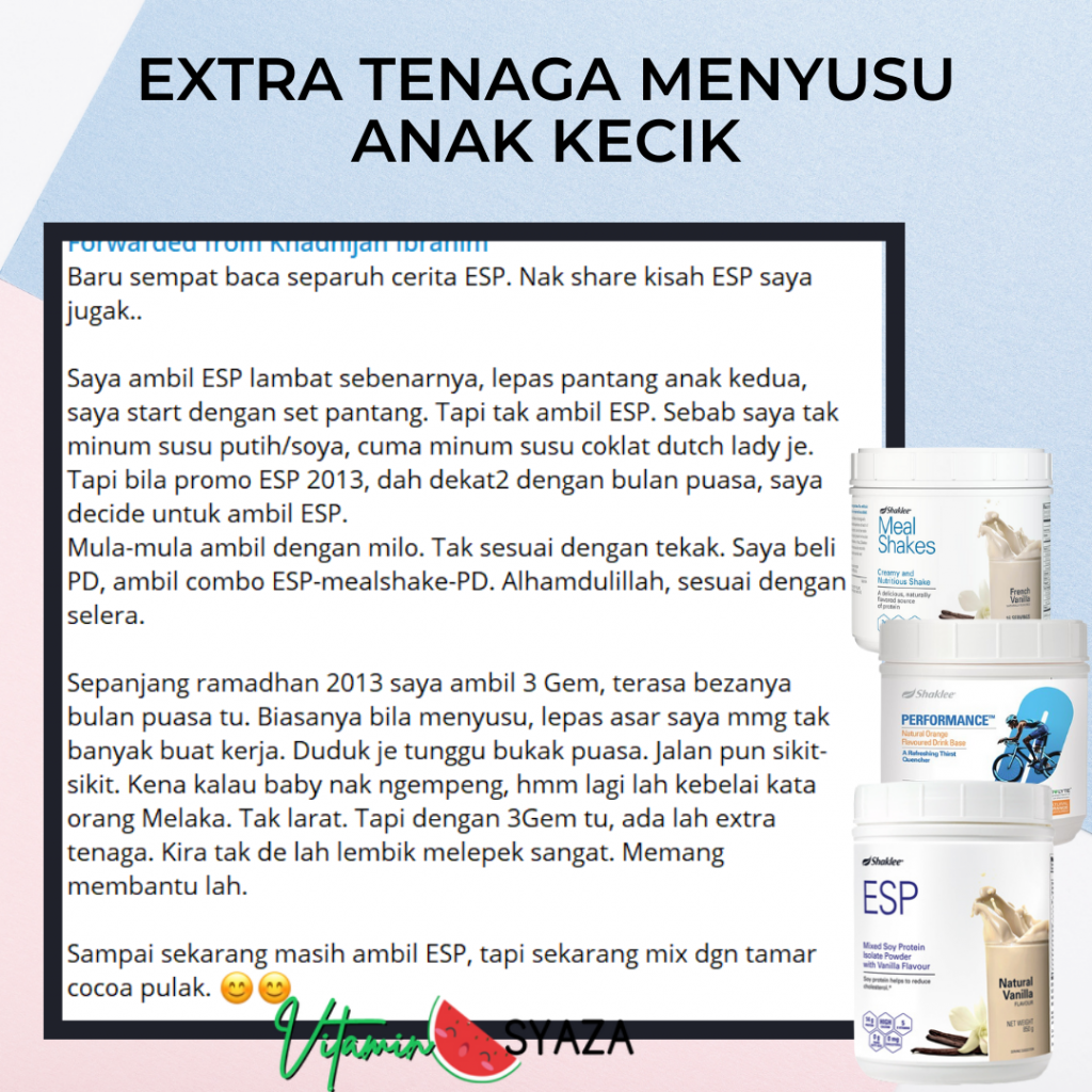 testimoni set puasa shaklee extra tenaga menyusu anak kecik menyusu badan masa puasa