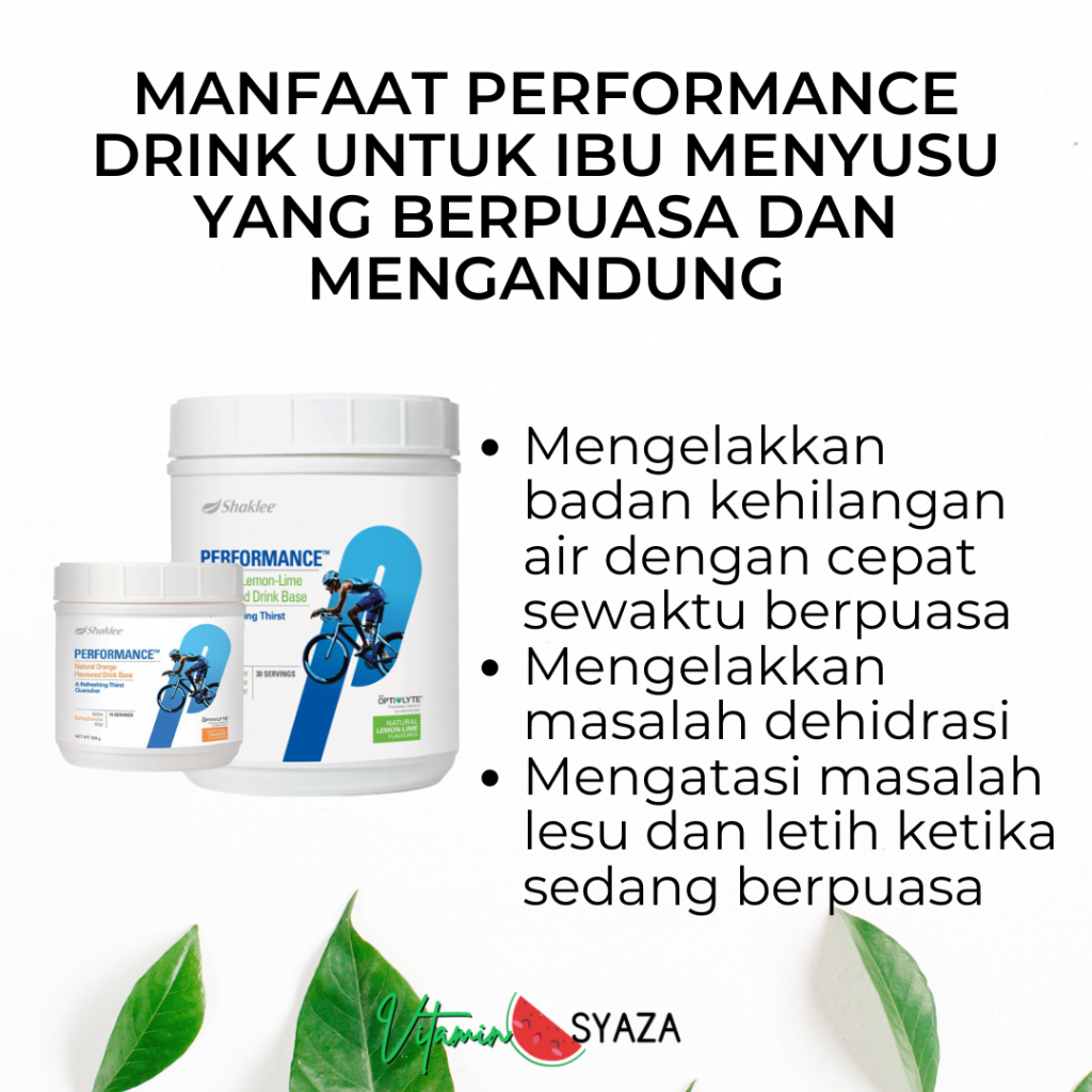 vitaminsyaza.com fungsi manfaat performance drink shaklee untuk ibu berpuasa menyusu anak mengandung hamil set puasa Shaklee